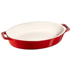 Staub Ceramic 11" X 8" Oval Roasting Baking Dish Cherry Red Brand New. Price: $44.99.