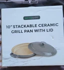 Servappetit Ceramic Grill Pan With Lid Stackable 10 Inch Gray New. Price: $25.45.