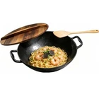 Keleday Flat Bottom Cast Iron Wok With Lid Inch,pre-seasoned 14", Black New. Price: $83.99.