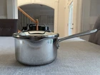 Emeril 1.5 Qt Sauce Pan Pot Double Pour Spout Stainless Steel Copper Core W/ Lid Used. Price: $48.00.