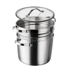 Tramontina 8QT Stainless Steel Tri-ply Base Multicooker Pot With Pasta Insert New. Price: $89.99.