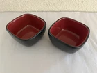 Ryku By Corningware - 7 Oz Mini Ramekin Bowls (black & Red) Set Of 2 Vg+ Fs Used. Price: $28.95.