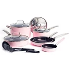 New Blue Diamond Toxin-free Ceramic Nonstick Pots And Pans Set Pink (12 Piece). Price: $127.79.