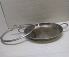 Calphalon Skillet 12" Commercial Tri-ply Stainless Pizza Paella Pan Griddle Lid Used. Price: $194.99.
