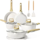 Gipp 14PC Nonstick Cookware Set White Granite Induction Pots New. Price: $107.99.