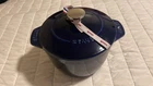 Staub Cast Iron 1.5 Qt, Petite French Oven, Dark Blue New. Price: $105.00.