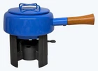 Dansk Blue Kobenstyle Fondue Pot With Cast Iron Trivet Warming Stand Lid France Used. Price: $103.20.
