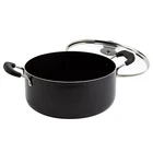 Infuse 8-QT. Nonstick Aluminum Family Cooker Saute Pan With Lid, Black, Shipped New. Price: $21.88.