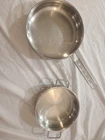 Vintage Barazzoni Italy Stainless Steel Cookware Lot 18CM Braiser & 22CM Fry Pan Used. Price: $55.20.