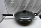 Pampered Chef 12" Skillet Professional Anodized Aluminum Non-stick Wok Pan & Lid Used. Price: $149.99.