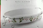 Mayfair & Jackson Servingware Ceramic Oven Oval Baking Dish W/ Chrome Caddy Rack New. Price: $40.00.