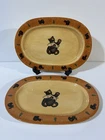 Set Of 2 Bearfoots Bears By Jeff Fleming Big Sky Carvers Oval Plates Platter Used. Price: $26.99.