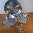Calphalon Stainless Steel 3-PAN Set #1388, 8"; #1390, 10"; #1392, 12 Pre Owned Used. Price: $109.90.