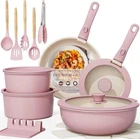 Astercook 21 Pcs Pots Pans Non Stick Ceramic Cookware Set, Detachable Handle New. Price: $112.99.