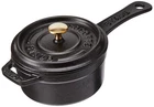 Staub Cast Iron 0.25-QT Mini Saucepan Matte Black, Made France New. Price: $196.37.