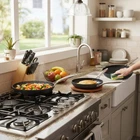 Valencia Pro 3 Piece Frying Pan Set Ceramic Nonstick Induction Safe Gray New. Price: $220.97.