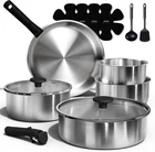 Pots Pans Set, Stainless Steel Cookware Detachable Handle, 15PCS Inducti New. Price: $145.99.
