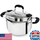 Rorence 18/8 Stainless Steel Stock Pot With Pour Spout & Glass Lid, 3.7 Quart New. Price: $69.52.