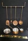 Vintage Copper Cookware Set: 3 Canadian Lifestyle Pans, 4 Korean Utensils & Rack New. Price: $165.00.