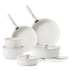 Sensarte Ceramic Nonstick Cookware Set, 17 Pieces, Detachable Handles, Induction New. Price: $44.00.