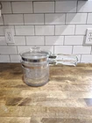 Vintage Pyrex Glass Double Boiler 6283-L 6283-U 1/2 Quart Qt + Lid Flameware Used. Price: $45.00.