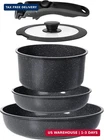 Gipp Ceramic Pots Pans Set Stick, Detachable Handle Cookware New. Price: $67.48.