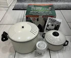 Seen On T.v. The Better Pasta Pots And Lids White W/ Holes Top New. Price: $29.99.