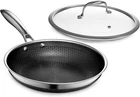 Hexclad Hybrid Nonstick 10-INCH Frying Pan With Tempered Glass Lid $169 Msrp New. Price: $106.95.