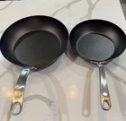 Made In- 12 And 10 2-PIECE Carbon Steel Frying Pans, New Other. Price: $140.00.