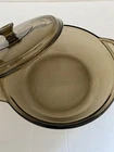 Anchor Hocking Amber Glass Casserole Dish With Lid Ovenware Brown 1.5 Quart Used. Price: $15.75.