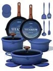 20PCS Titanium Cookware Set, Pots And Pans Non Stick, Kitchen Cooking Set... New. Price: $107.25.