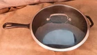 12" Cast Iron Wok With Handle Glass Lid Cuisinart Seasoned Ready Cook Used. Price: $34.95.