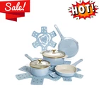 Paris Hilton 10-PIECE Clean Ceramic Nonstick Cooking Pots And Pans Lids Blue New. Price: $111.99.