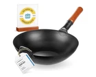Yosukata Black Carbon Steel Wok Flat Bottom Pan Pre-seasoned 13.5"/34CM New. Price: $59.99.