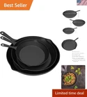 High-quality 3-PIECE Cast Iron Frying Pan Set Ideal For Home & Camping Cooking New. Price: $56.69.