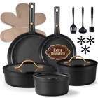 Carote 20PC Nonstick Cookware Set Removable Handles Induction Ready, Black New. Price: $54.99.