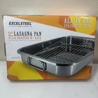 591 Excelsteel, Stainless, All-in-one Roaster, Lasagna Pan And Serving Dish Rack New. Price: $24.30.