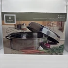 New Gibson Home 16 , Stainless Steel Roastee With Rack & Lid 3 Piece Set - Nib. Price: $31.50.
