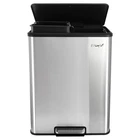 Elama 60 Liter 2 Compartment Large 8 Gallon Split Stainless Steel Step Trash Bin New. Price: $133.14.