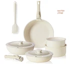 Sweetcrispy 12-PC Nonstick Pots & Pans Set With Detachable Handle, White New. Price: $47.99.