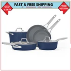 Calphalon Premier 8-PIECE Ceramic Nonstick Cookware Set, Midnight Blue New. Price: $442.89.