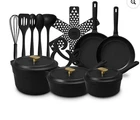Thyme & Table 15-PIECE Non-stick Hard Anodized Cookware Set Black New. Price: $136.00.
