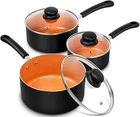 Michelangelo Nonstick Sauce Pan With Lid 1QT, 2QT & 1+2+3QT, Copper New. Price: $71.65.