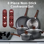8PCS Cookware Set Casserole Saucepan Pot Non-stick All Cooking New. Price: $71.34.