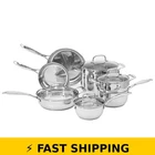 Amazon Basics 11-PIECE Stainless Steel Cookware Set, Oven Safe New. Price: $184.99.