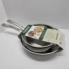Cuisinart Classic 10" & 12" Stainless Steel 2PK Skillet Set, Premium Tri-ply New. Price: $62.00.
