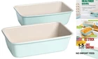 Clean Ceramic Loaf Set, 2-PACK Of Cake Pans, Durable 9-INCH X 5-INCH Aqua New. Price: $45.55.