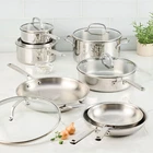 Kitchenaid Tri-ply Clad Stainless Steel 12-PIECE Cookware Set, New. Price: $339.96.