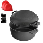 Megachef Dutch Oven Skillet 5 Qt Pre-seasoned 2-IN-1 Cast Iron Durable Versatile New. Price: $43.79.