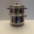 Stainless Steel Kitchen Ware 3PC 8 Quart Multi Cooker Used. Price: $59.00.